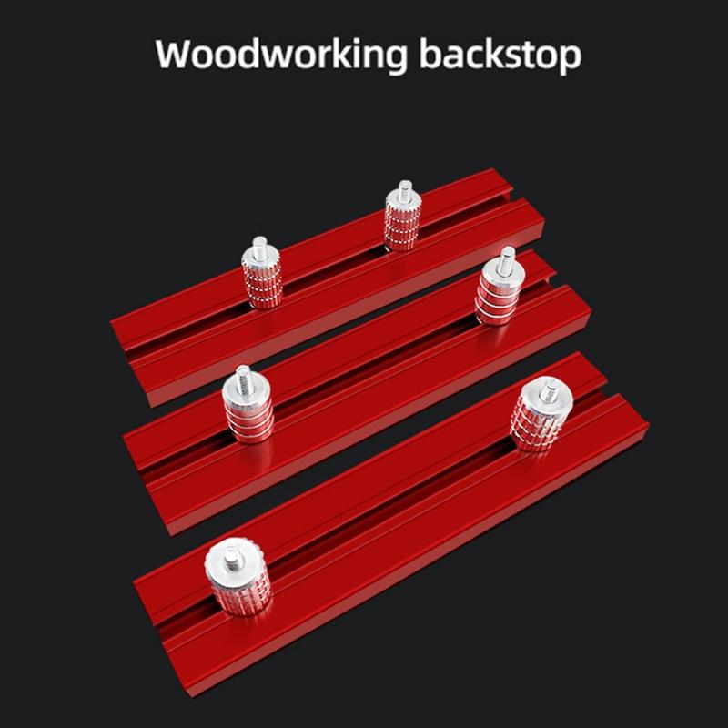 Woodworking Planing Stop Board Baffle 15.8/17.8/19.8mm for Bench Dog Clamps Aluminum Alloy Adjustable Limit Tenon Block
