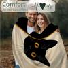 1pc 60x80 Inch Cozy Cat Blanket - Minimalist Black Cat Peeking Design, Soft Lightweight Fabric for All-Season Use, Perfect for