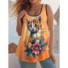 Casual Loose Flower Print T-shirt Fashionable Versatile Women's Top Comfortable Camis Tank Tops