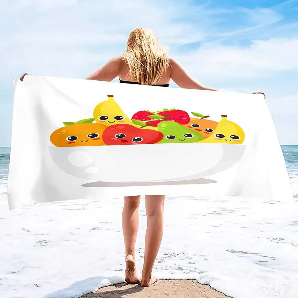 Funny Fruit Quick Dry Beach Towel Oversized Sand Free Large Beach Towels Bath Beach Pool Gym Travel Towel Gifts for Kids Adults