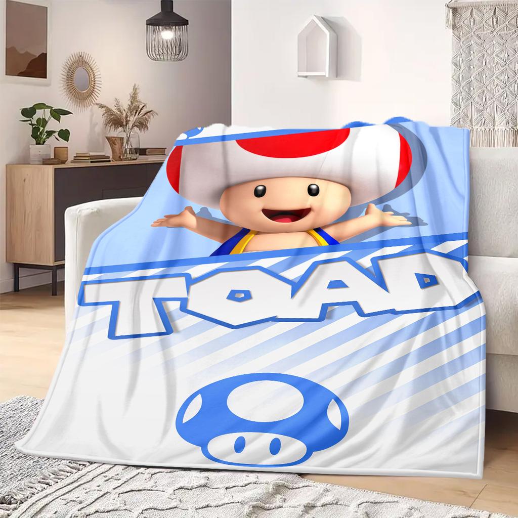 Mario Anime Print Blanket Warm Comfortable Flannel Blanket Suitable for Bedrooms, Sofas, Beds, Chairs, Picnics, Travel