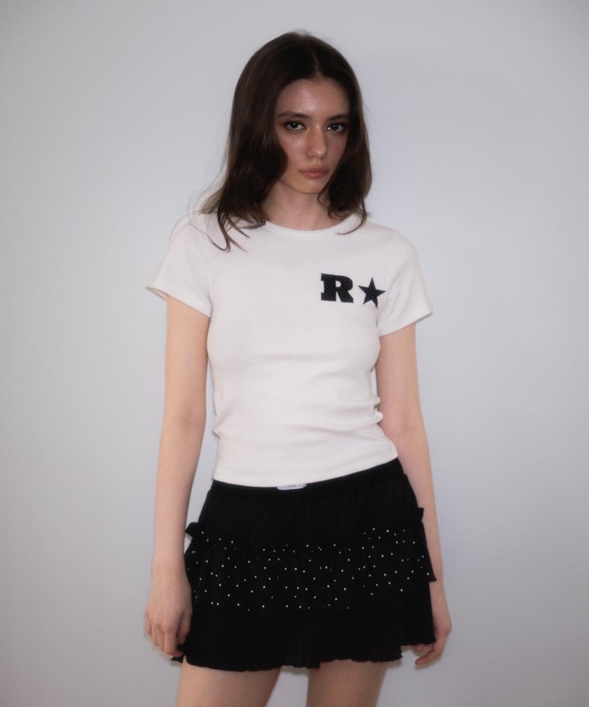 ROSEFRANTZ Cancan Frill Mini Skirt [Black]
