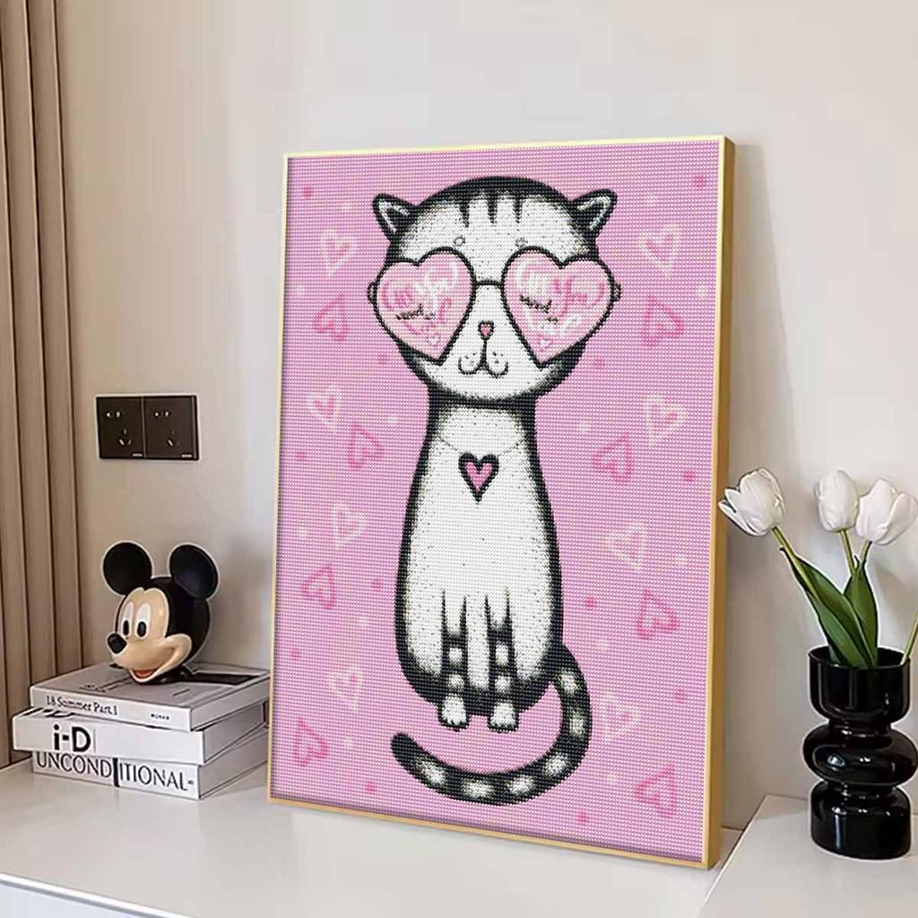 5D Diamond Painting LoveCat Full Drill Rhinestone Embroidery Cross Stitch Kits for Adults Home Decor Wall Art Gift
