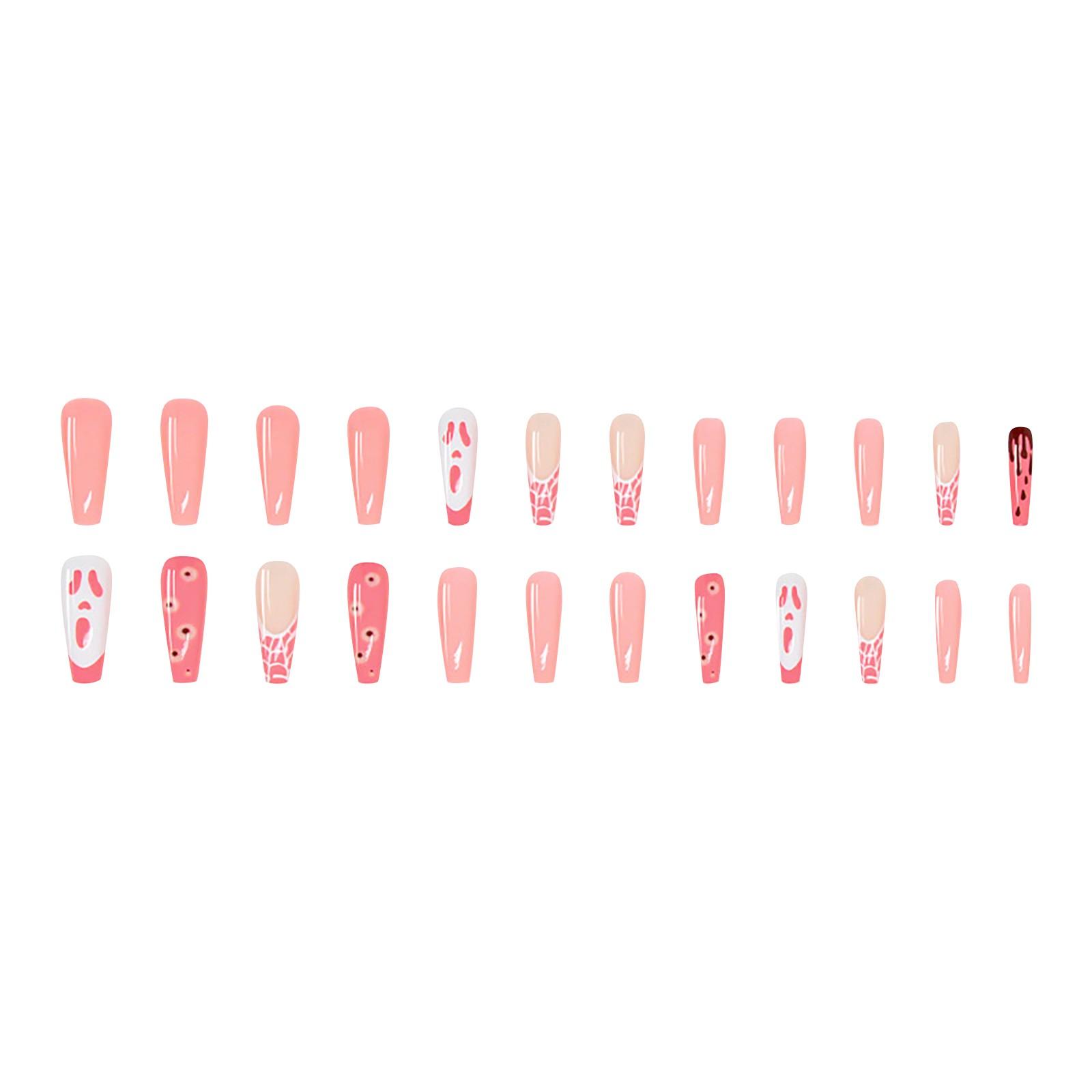 

24 шт. переносные накладные ногти, забавный маникюр, наклейки для ногтей, съемные наклейки для ногтей, балетные ногти 10 мл One Size разноцветный