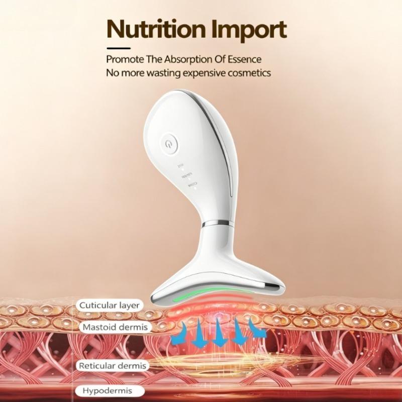 EMS Microcurrent Neck Beauty Device Color Light Skin Tightening Massage Instrument Home Care Tool for Reducing Neck Wrinkles