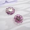Rhinestone Flower Button Covers Scratch Resistant Shiny Button Buckles for High End Outfit Dress Jacket Decor Accessories