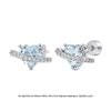 Crushed Ice Blue Winged Titanium Zirconia Stud Earrings - Unisex Cartilage Jewelry