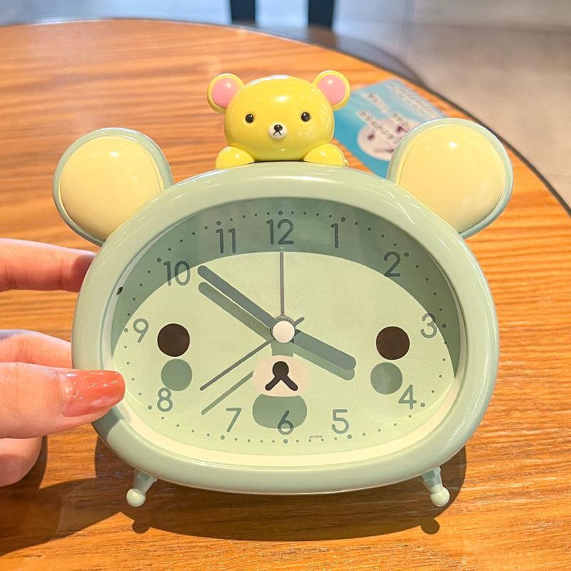 

Мультяшный милый будильник Rilakkumas 13x12 см, бесшумные прикроватные часы для детей, настольный мультяшный будильник для домашнего декора, подарок