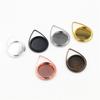 20pcs 12mm Inner Size Simple Pendant Cabochon Cameo Blank Base Setting Bezel Tray Charm for Earrings Bracelet Necklace Findings 