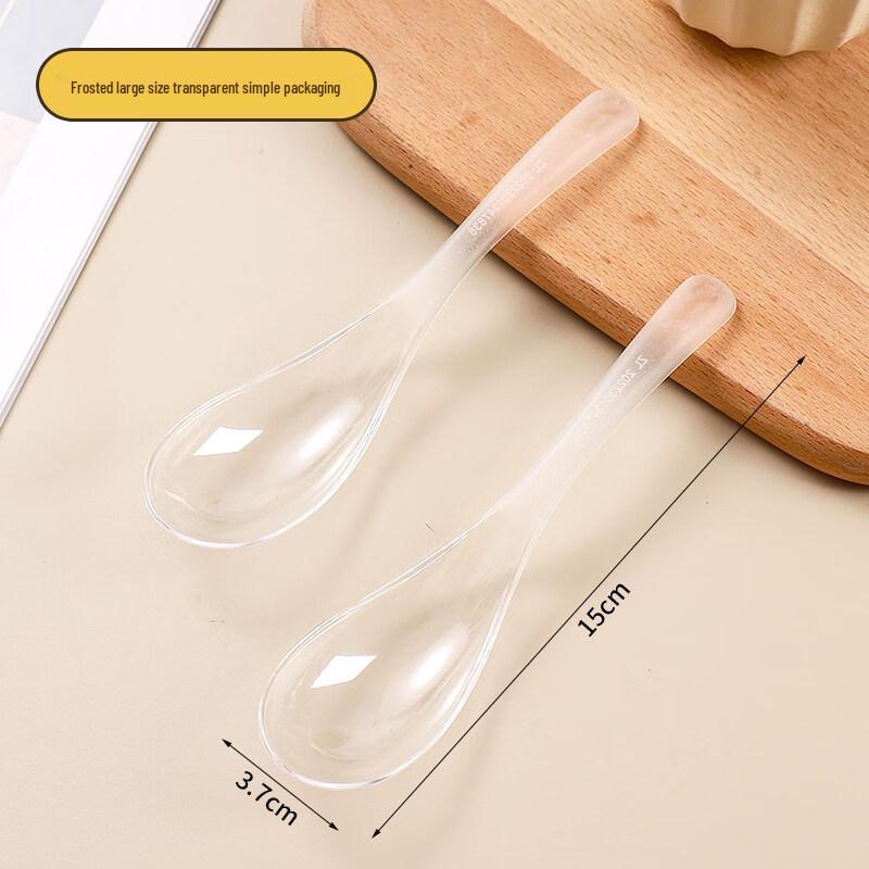 ZISIZ Individually Wrapped Large Disposable Plastic Spoons