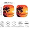 Dreaweet Hawaiian Sun Visor for Car Windshield 2 Piece Sunset Beach Palm Tree Car Window Shades Blockout Sun Shade for Car Window Front Windshield