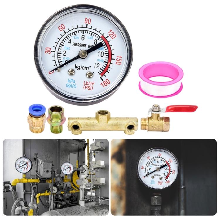 8pcs Air Compressor Component Set with Strong Pressure Gauge & Valves Air Pumps Fittings Set Ideal for Maintenance Needs