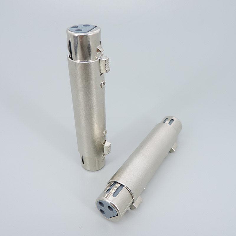 1pcs metal 3-Pin 3 core XLR Female to Female Audio cable connection Microphone Mic Adapter Connector xlr female to xlr female a1
