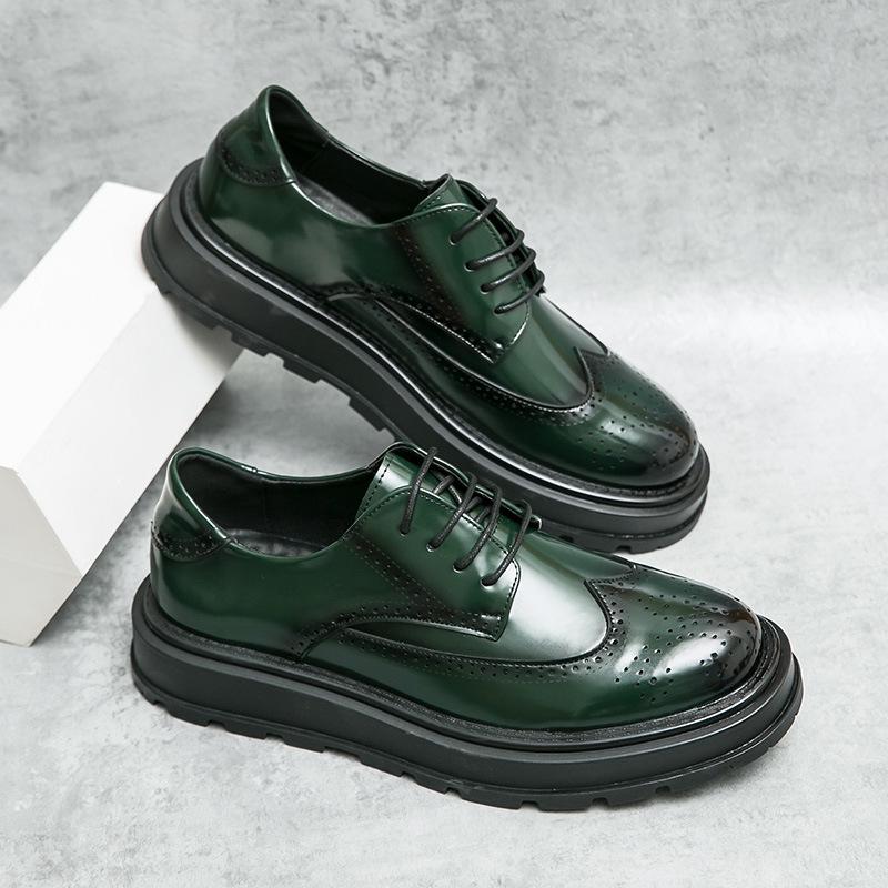 Men's New Style Formal Brogue Leather Shoes - Large Size Casual Wedding Groom Shoes
