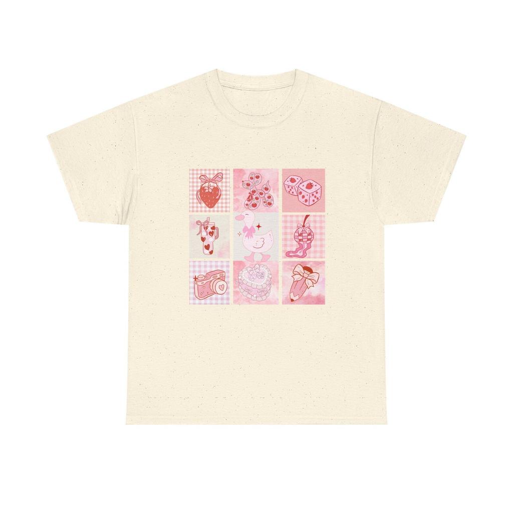 Feminine Pink Tee, Girls Soft Pink T-Shirt, Women's Coquette Cotton Shirt, Pink Lovers Gift, Unisex Heavy Tee