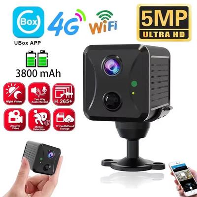 2025 Ubox Mini 4G Security Camera SIM Card or Wifi 5MP Survalance IP Camera 3800 MAh Big Battery Low Power Voice Intercom CCTV Camera