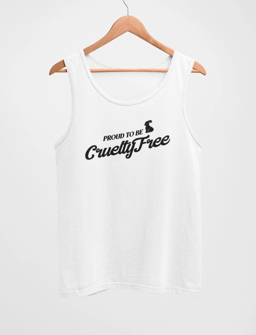 Mens Tank Top Proud to be Cruelty Free Shirt Bunny Vegan Retro Animal Rights Tee S