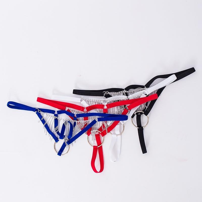 Sex Underwear Sexy Men's Temptation Sex Panties T-shaped Chain Hollow Ring Panties