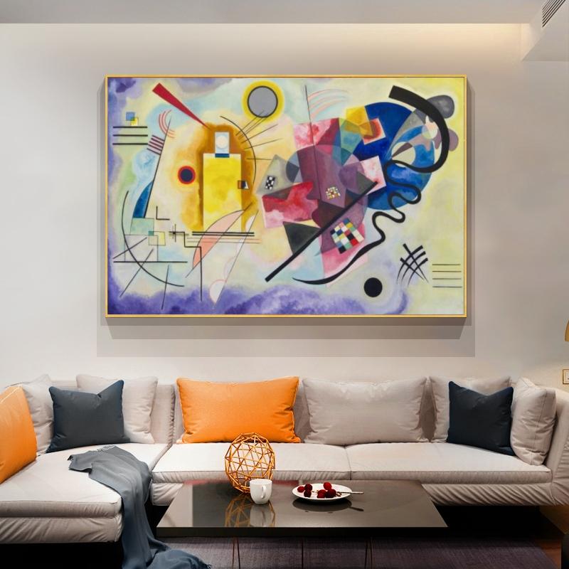 Wassily Kandinsky Gelb Rot Blau Wandgemälde Für Wohnzimmer Wand Kunst Dekor Berühmte Leinwand Kunst Poster Cuadros Home Decor