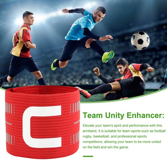 Captain Armbands for Soccer Adjustable Football Basketball Player Arm Bands Nylon Elastic "C" Bands Team Sports Accessories for Adults Youths