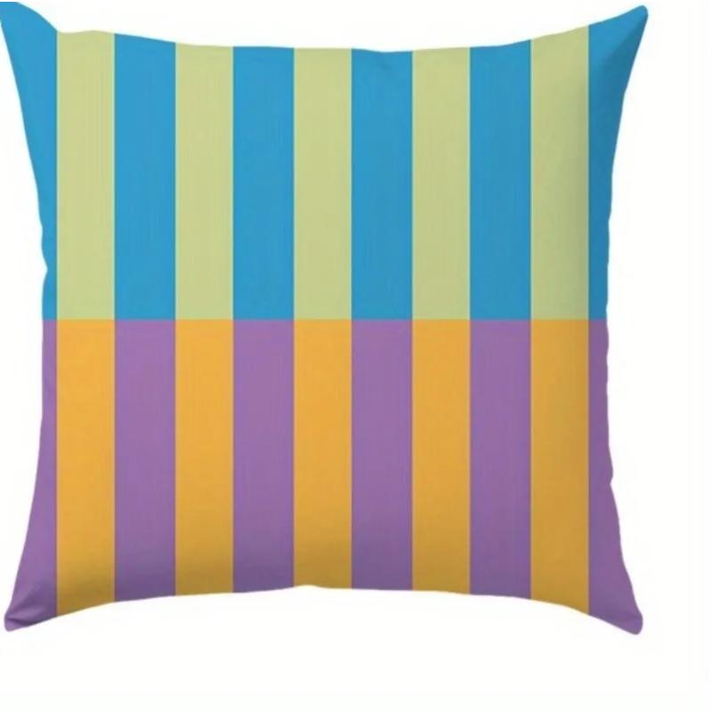 Vibrant Geometric Stripe Pillow Covers Machine Washable with Zip Closure Ideal for Living Room Sofa Bedroom Decor