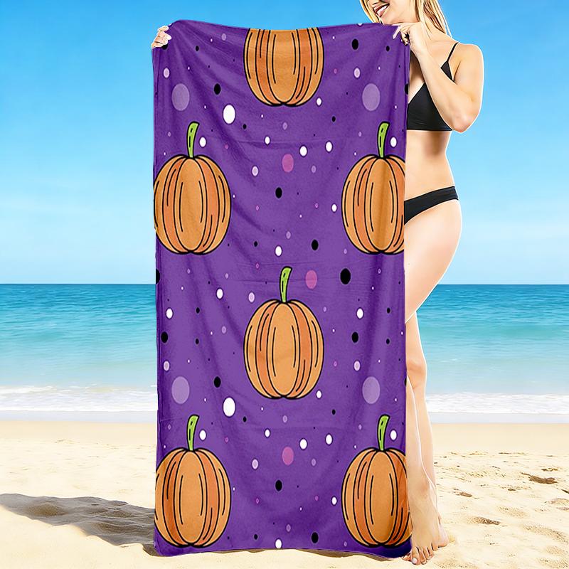 1Pc Pumpkin Halloween Theme Beach Towel Quick Dry Multiuse For Beach Pool Gym Yoga Home Travel Christmas Halloween Xmas Gift G1212