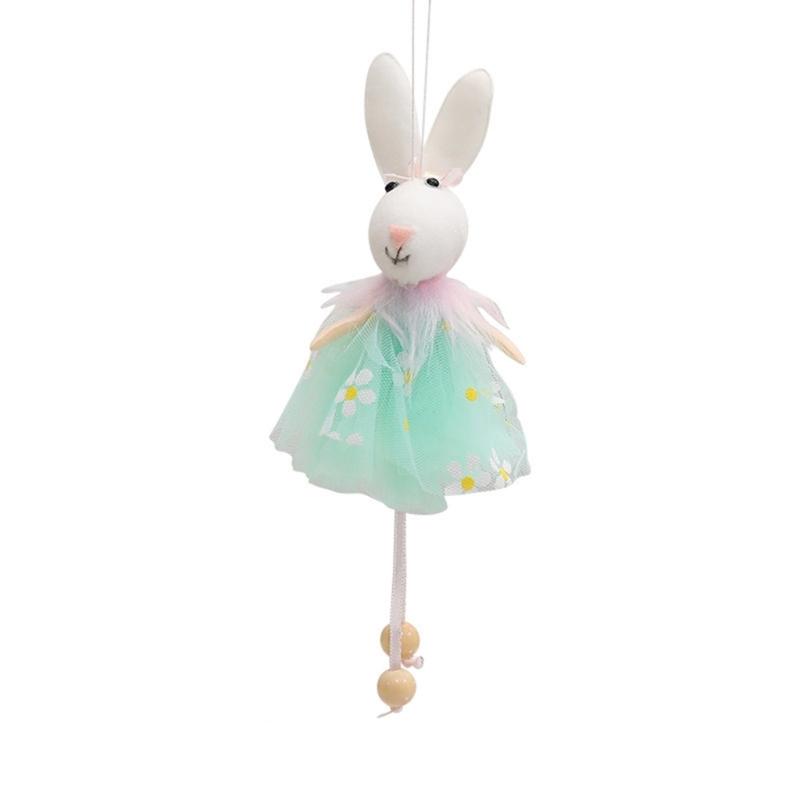 Colorful Holiday Rabbit Statue in Gauze Skirts for Indoor and Outdoor Holiday Decoration