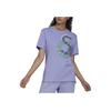 Adidas Buchstaben-Logo Bedrucktes Rundhals Kurzarm T-Shirt Unisex Oberteile Lila IB5884