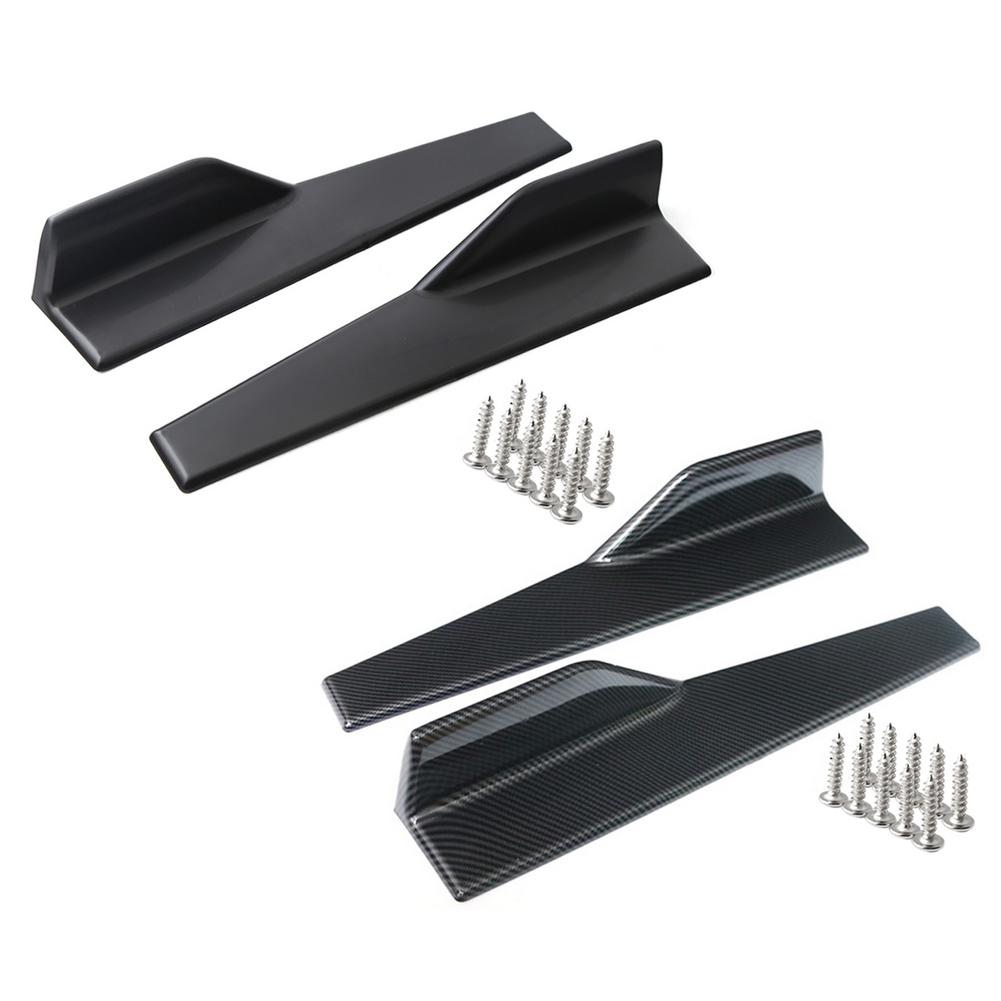 2pcs Universal Car Rear Bumper Spoiler Left/Right Rear Side Skirt Protective Panels Anti-crash Diffuser Lip Wrap Angle Protector