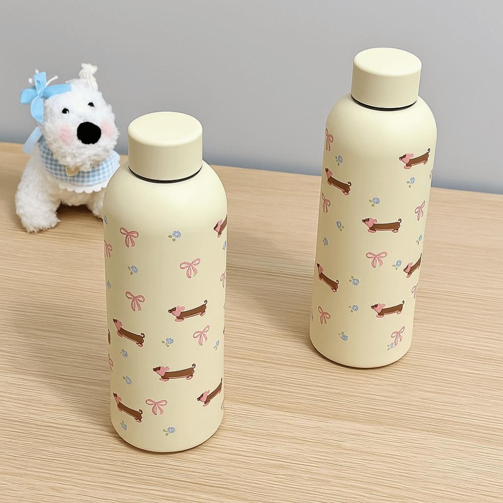 Stainless Steel Thermal Car Cup Bowknot Dachshund Travel Insulated Flask  Daily Travel
