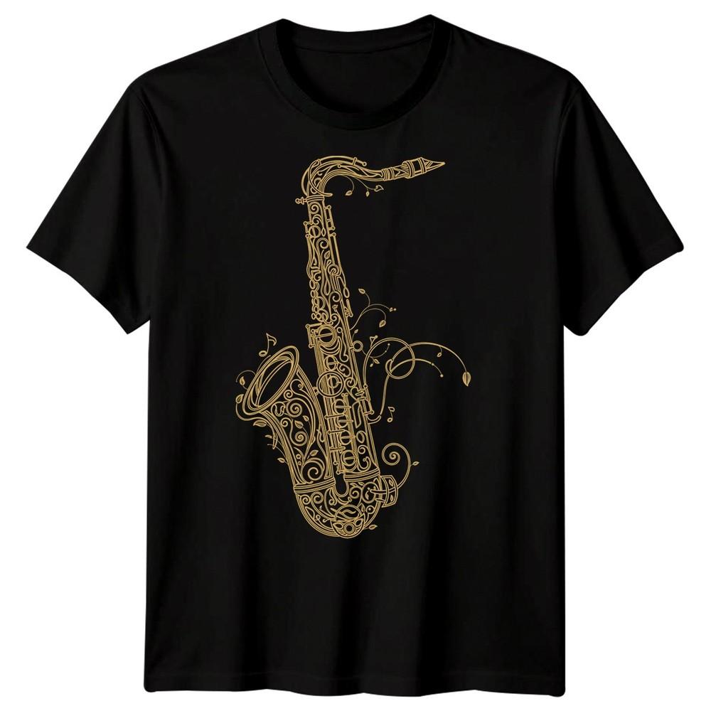 Saxophone Jazz Music Unisexs Tshirt Ornate Instruunisext
