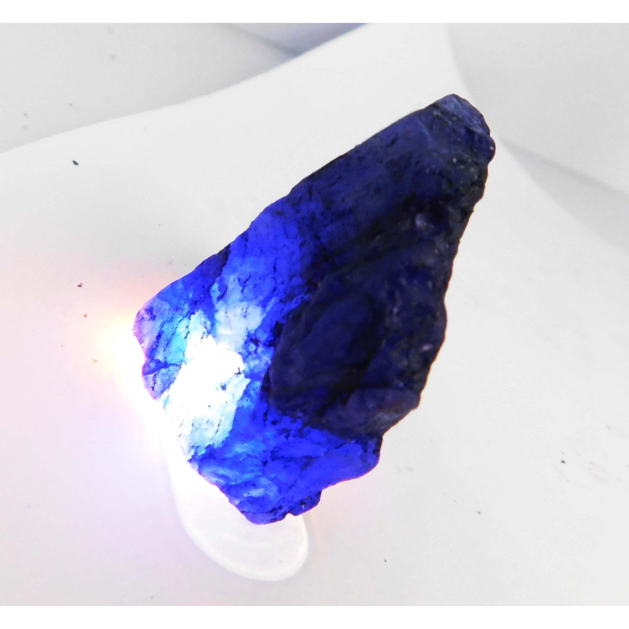 

213 Ct Natural Sapphire Huge Rough Earth Mined CERTIFIED Blue Loose Gemstone AZ-210 76.9 mm approx синій