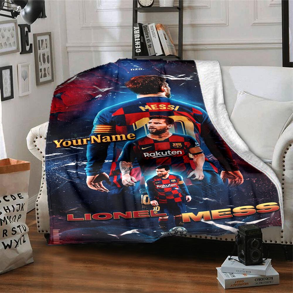 Messi Personalized Text Blanket Multi-purpose Personalized Blanket Durable Comfort Throw For Chair Living Room Bedding Couch for All Occasions