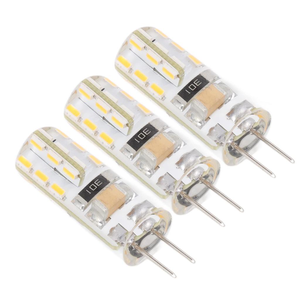 Bombilla G4 Silicone LED Bulbs, 10pcs, 110V, Double Feet Base, 1.5W, AC110V, 110Lm, Silicone Bulbs for Landscape Lighting and Courtyards (6000K White