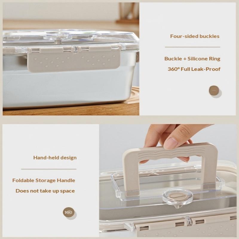 Leakproof Stainless Steel Bento Box Large Capacity Microwave Safe Portable Lunch Box Food Storage Container
