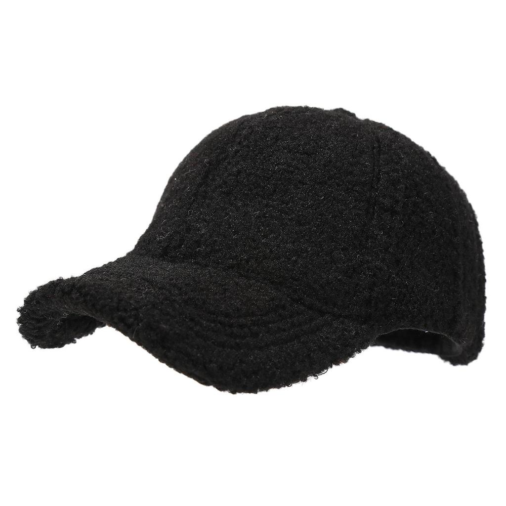 Women's Thickened Teddy Fleece Baseball Cap with Velcro - Autumn/Winter Trendy Lambswool Hat