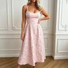 Robe midi élégante à jacquard dos nu pour femme, été, robe de soirée décontractée pour femme, taille Europe & Amérique