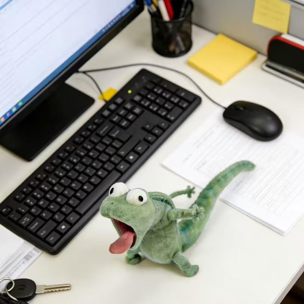 Fun Green Lizard Backpack Charm Keychain Super Cute and Funny Plush Toy Soft Stereoscopic Plush Decoration Toys Surprise Gifts