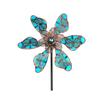 Luminous Effect Windmill Spinner Sculpture Metal Flower Pinwheel Wind Rotator  Lawn