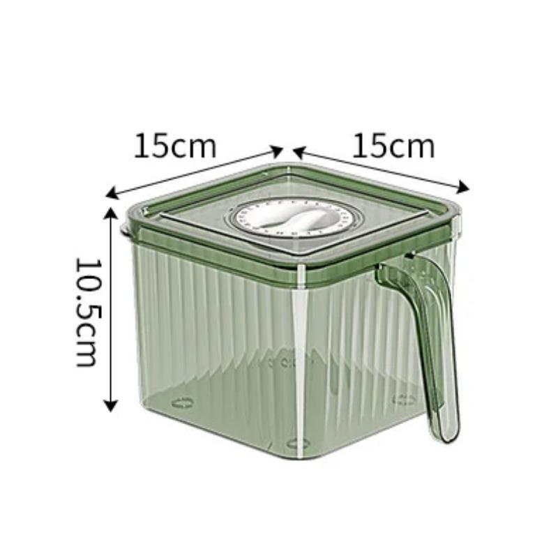 Large Capacity Handle Refrigerator Storage Box Stackable Transparent Storage Boxes with Lids Vegetable and Fruit Storage Box