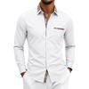 Men S Slim Fit Long Sleeve Color Block Casual Breathable Shirt