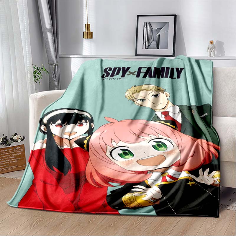 Spy x family cartoon and anime Print Flannel Blanket Ultra Soft Warm Throw For Bedroom Living Room Indoor Home Holiday Gift
