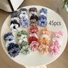 5pcs Polka Dot Hair Ties Elegant Cute Fabric Scrunchies with Flower Prints Sweet Floral Dot Hair Bands Academy for Ages