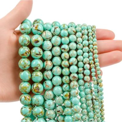 Moda Naturalny Kamień Syntetyczna muszla Urok Luźny Koralik DIY Okrągłe Koraliki Biżuteria Akcesoria