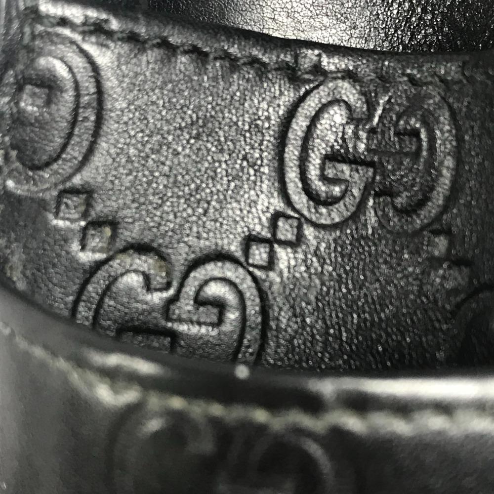 GUCCI 181716  Guccissima logo GG Pouch  Flap Cigarette case Sima leather Black