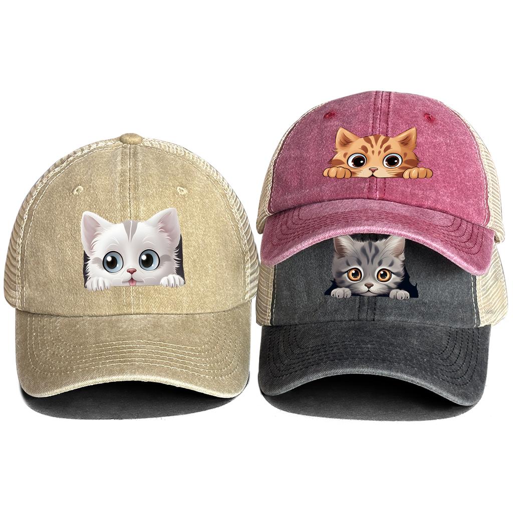 Lovely Cat Snapback Baseball Hat Cute Animals Hats For Woman Breathable Unisex Adjustable Baseball Cap Perfect For Street Style