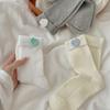 Female Spring and Autumn Sweet Wool Love Flanging Boneless Tube Pile Socks