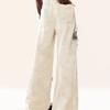 GlowGirl American Butterfly Fringed Embroidered Wide Leg Sweatpants for Women High Waisted Straight Leg Loose Pants