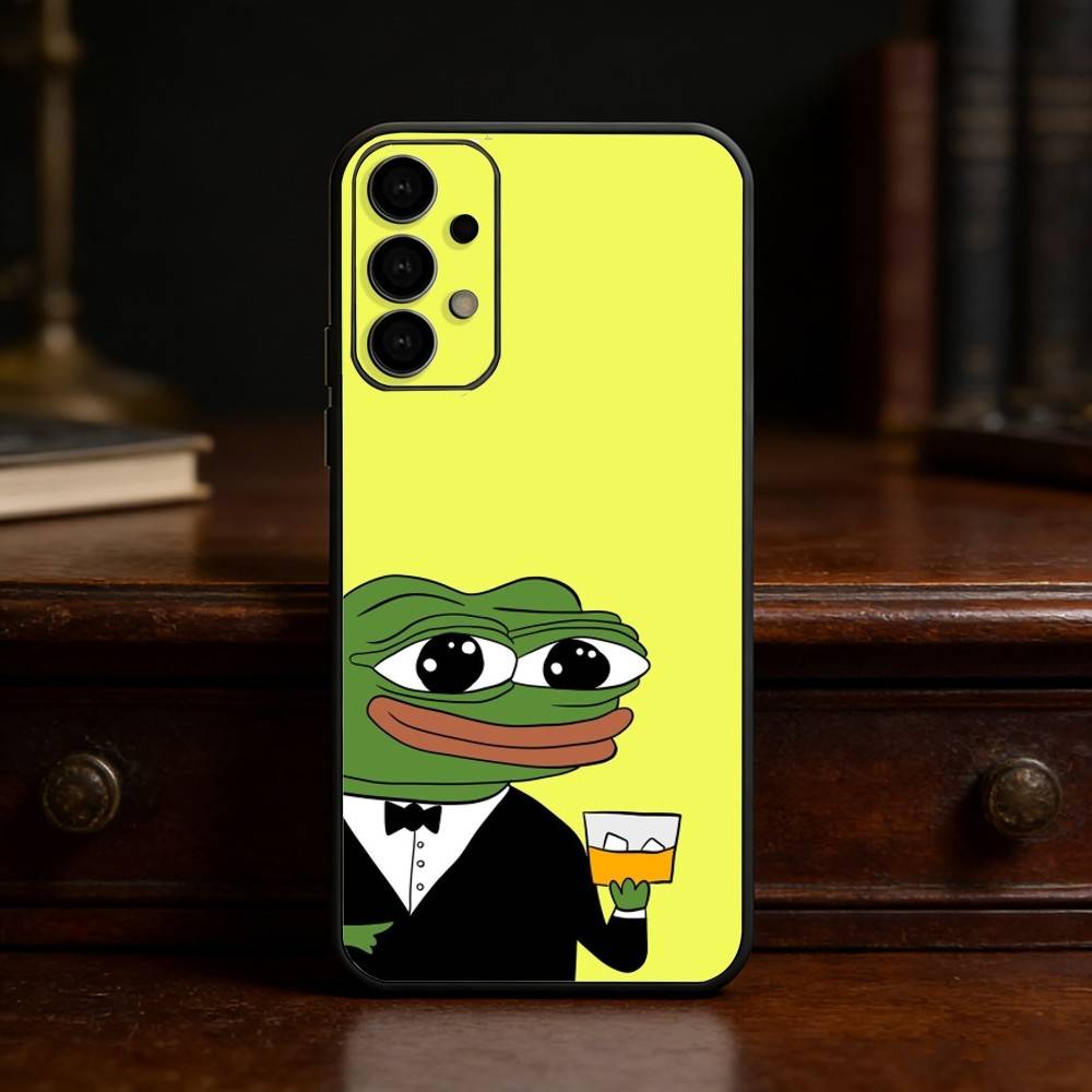 F-Funny P-Pepe the Frog Phone Case For Samsung S25,S24,S21,S22,S23,S30,Ultra,S20,Plus,Fe,Lite Black Shell