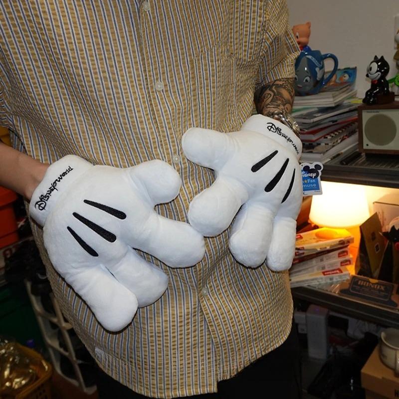 

Disney Mickey Mouse Plush Gloves Big Paw Funny Gloves Cosplay Mickey White Gloves Performance Toy Doll Accessories Toy Gift 20*22CM